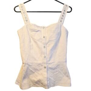 Vintage DV Jeans by Donna Vinci denim blinged tank top size 6